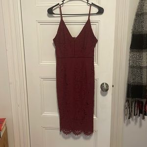 Red lace dress